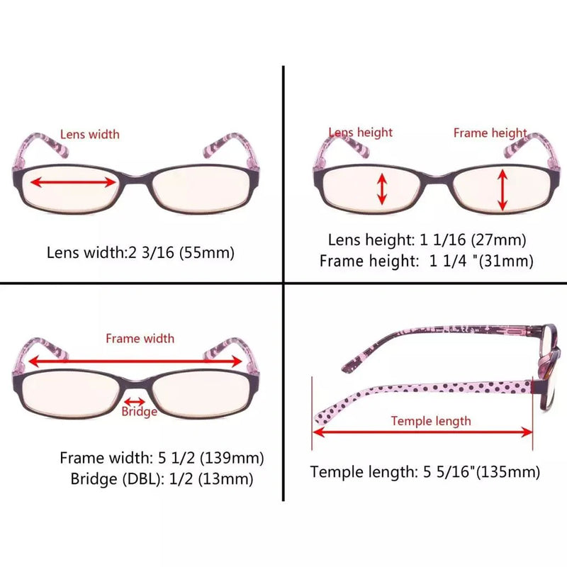 eyekeeper.com 5 Pack Polka Dots Blue Light Filter Reading Glasses CG908P Eyeglasses