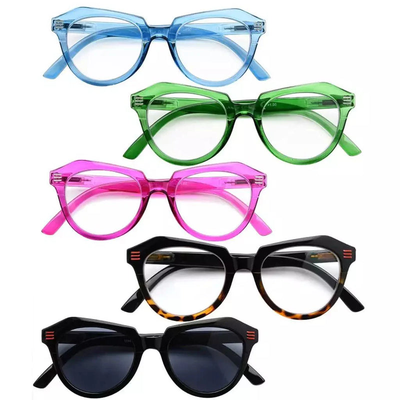 eyekeeper.com 5 Pack Polygon Reading Glasses Chic Eyeglasses R2110 Eyeglasses