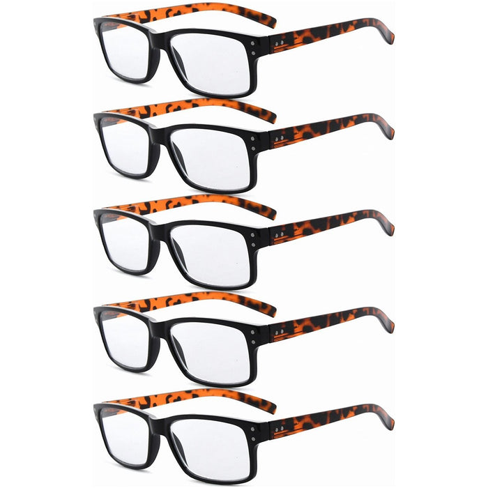 Eyekeeper - 5 Pack Reading Glasses Retro Readers Men Women R032-A