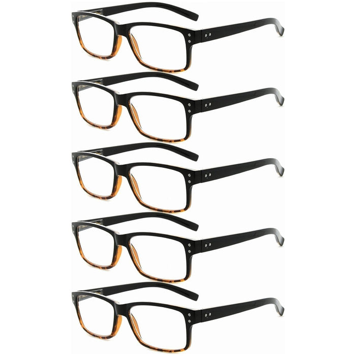 Eyekeeper - 5 Pack Reading Glasses Retro Readers Men Women R032-A