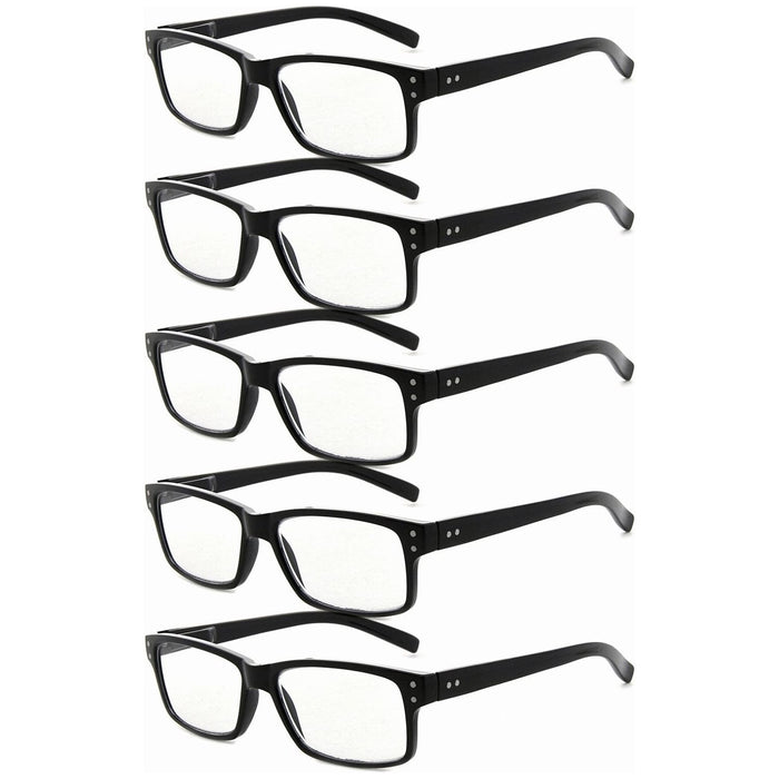 Eyekeeper - 5 Pack Reading Glasses Retro Readers Men Women R032-A