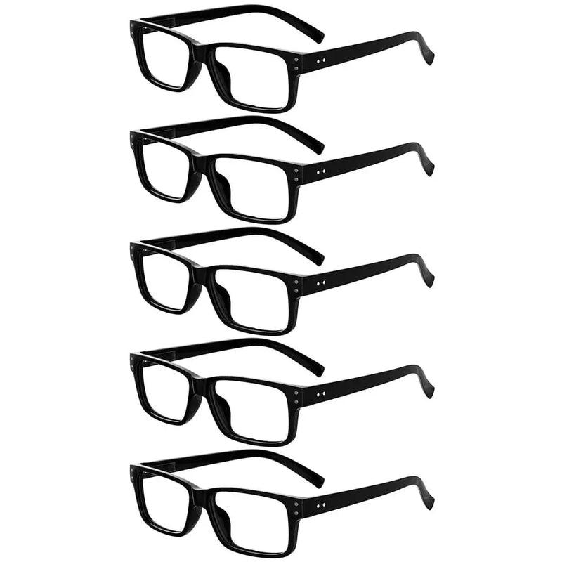 eyekeeper.com 5 Pack Reading Glasses Retro Rectangle Readers R032-A Eyeglasses