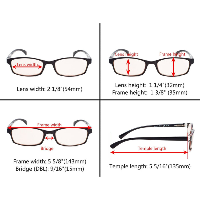 Eyekeeper - 5 Pack Stylish Computer Reading Glasses Cg177