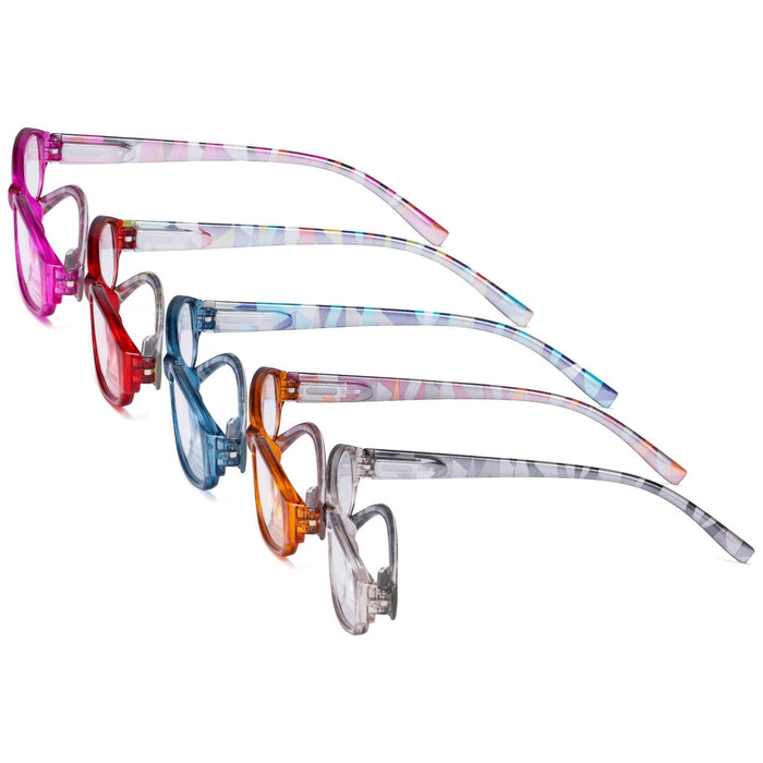 Eyekeeper - 5 Pack Ladies Reading Glasses With Pattern Arms R9104G