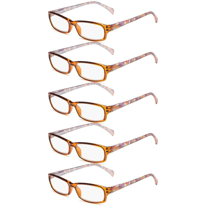 Eyekeeper - 5 Pack Reading Glasses With Pattern Temples Rt1803