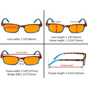 eyekeeper.com 5 Pack Rectangle Blue Light Blocking Readers DS111D Eyeglasses