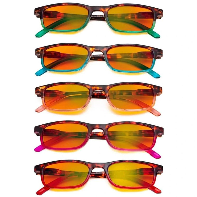 eyekeeper.com 5 Pack Rectangle Blue Light Blocking Readers DS111D Eyeglasses