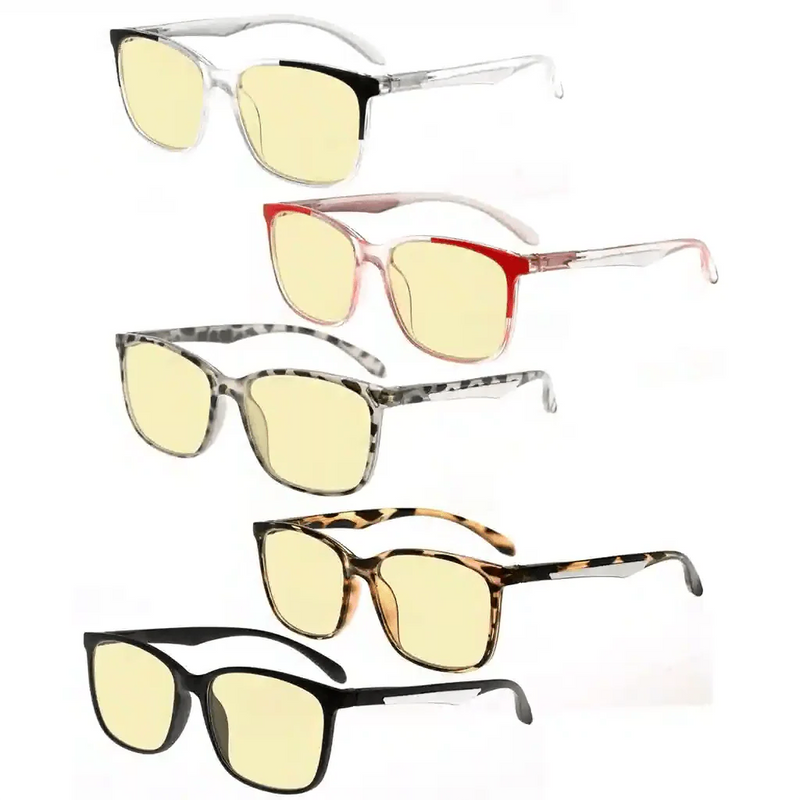 eyekeeper.com 5 Pack Rectangle Blue Light Blocking Readers TM9113 Eyeglasses