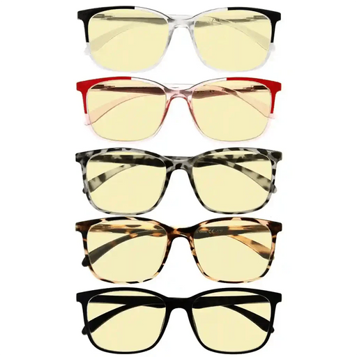 eyekeeper.com 5 Pack Rectangle Blue Light Blocking Readers TM9113 Eyeglasses