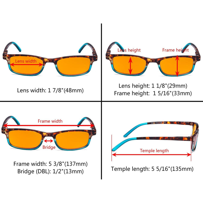 Eyekeeper - 5 Pack Rectangle Blue Light Blocking Readers Ds111D