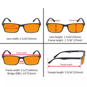 eyekeeper.com 5 Pack Rectangle Blue Light Blocking Reading Glasses DS802 Eyeglasses
