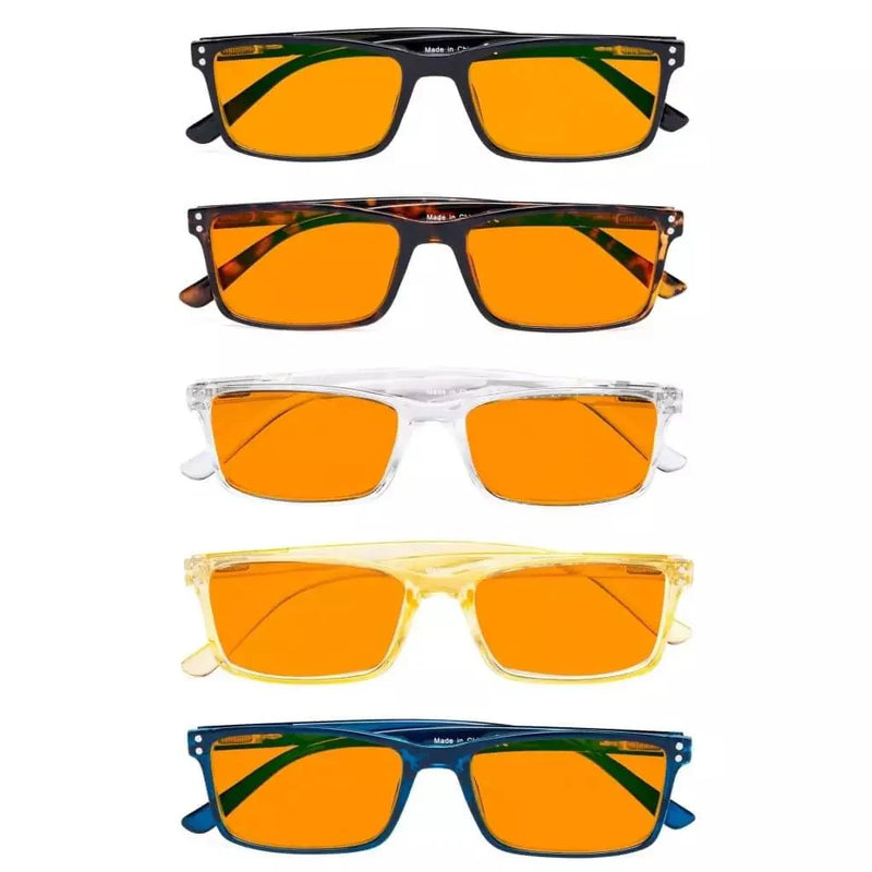 eyekeeper.com 5 Pack Rectangle Blue Light Blocking Reading Glasses DS802 Eyeglasses