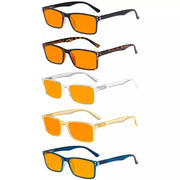 eyekeeper.com 5 Pack Rectangle Blue Light Blocking Reading Glasses DS802 Eyeglasses