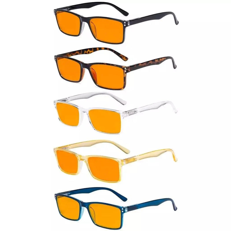 eyekeeper.com 5 Pack Rectangle Blue Light Blocking Reading Glasses DS802 Eyeglasses