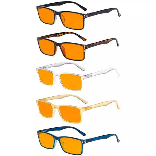 eyekeeper.com 5 Pack Rectangle Blue Light Blocking Reading Glasses DS802 Eyeglasses