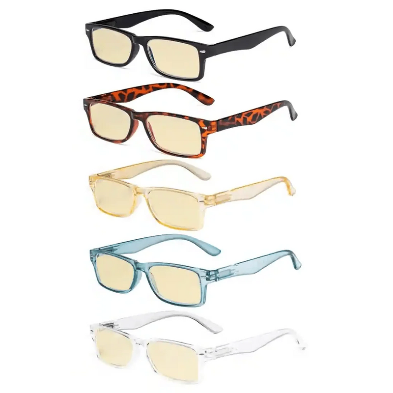 eyekeeper.com 5 Pack Rectangle Blue Light Blocking Reading Glasses TM066 Eyeglasses
