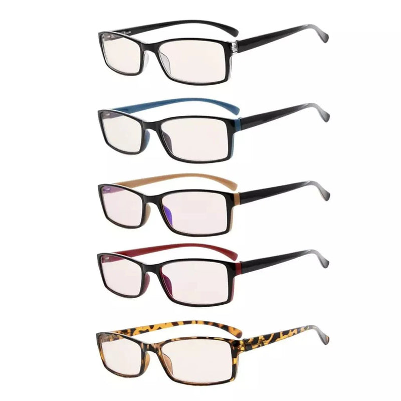 eyekeeper.com 5 Pack Rectangle Blue Light Filter Reading Glasses CG178 Eyeglasses
