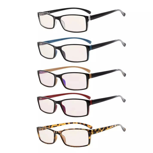 eyekeeper.com 5 Pack Rectangle Blue Light Filter Reading Glasses CG178 Eyeglasses