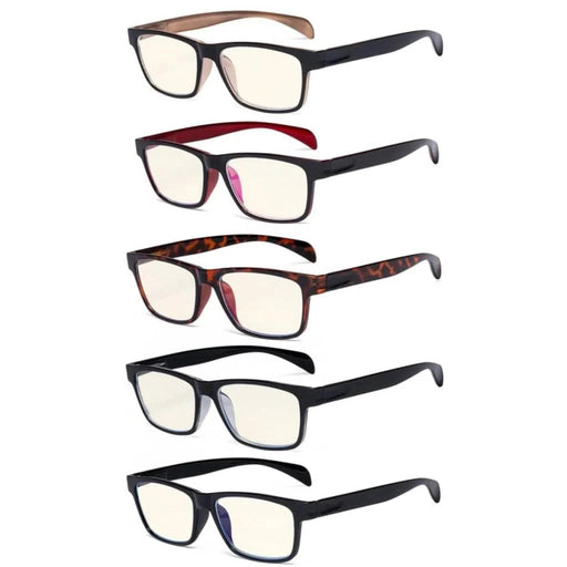 eyekeeper.com 5 Pack Rectangle Blue Light Filter Reading Glasses UVR090 Eyeglasses