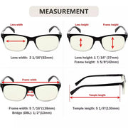 eyekeeper.com 5 Pack Rectangle Blue Light Filter Reading Glasses UVR150 Eyeglasses