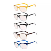 eyekeeper.com 5 Pack Rectangle Blue Light Filter Reading Glasses UVR150 Eyeglasses