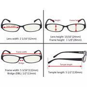 eyekeeper.com 5 Pack Rectangle Blue Light Filter Reading Glasses UVR9104K Eyeglasses