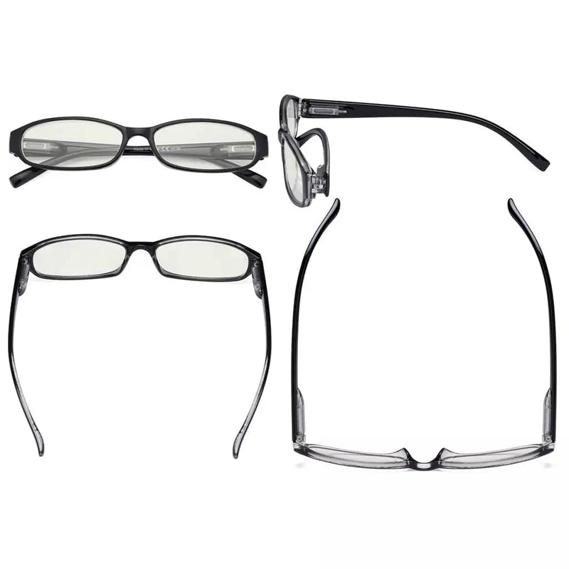 eyekeeper.com 5 Pack Rectangle Blue Light Filter Reading Glasses UVR9104K Eyeglasses