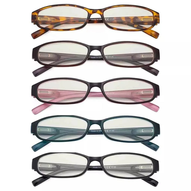 eyekeeper.com 5 Pack Rectangle Blue Light Filter Reading Glasses UVR9104K Eyeglasses