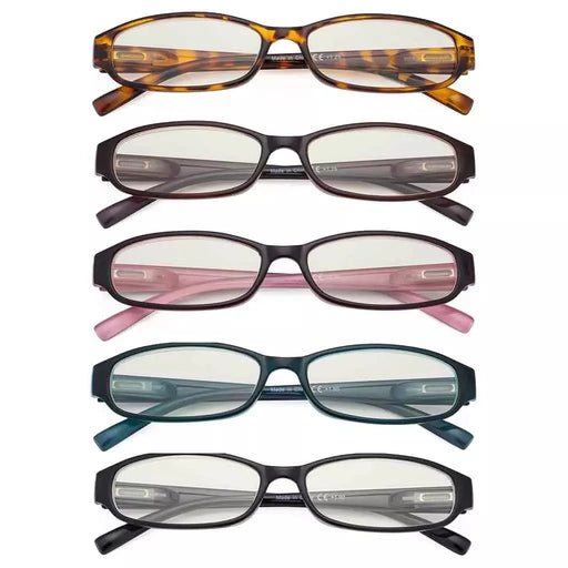 eyekeeper.com 5 Pack Rectangle Blue Light Filter Reading Glasses UVR9104K Eyeglasses