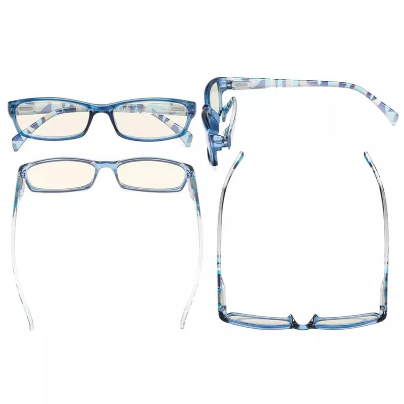 eyekeeper.com 5 Pack Rectangle Blue Light Filter Reading Glasses UVRT1803 Eyeglasses