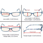 eyekeeper.com 5 Pack Rectangle Blue Light Filter Reading Glasses UVRT1803 Eyeglasses