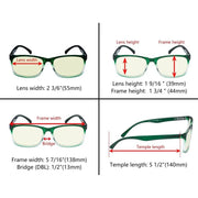 eyekeeper.com 5 Pack Rectangle Blue Light Filter Reading Glasses UVRT1805 Eyeglasses