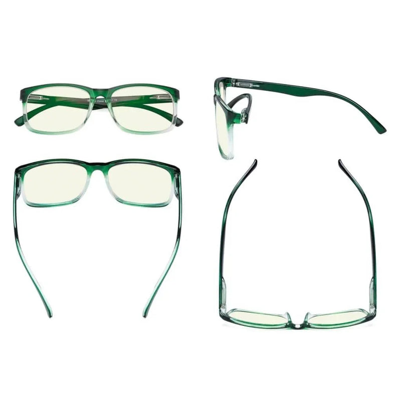 eyekeeper.com 5 Pack Rectangle Blue Light Filter Reading Glasses UVRT1805 Eyeglasses