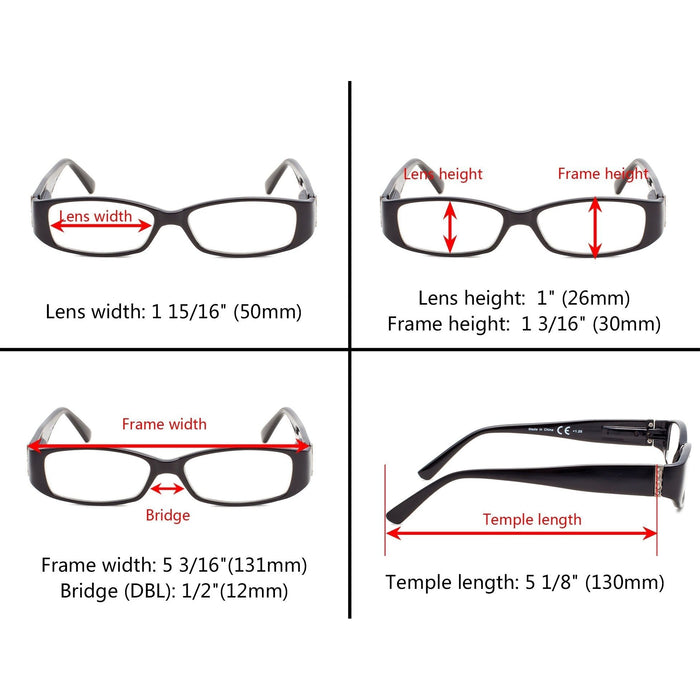 Eyekeeper - 5 Pack Reading Glasses With Crystal R081