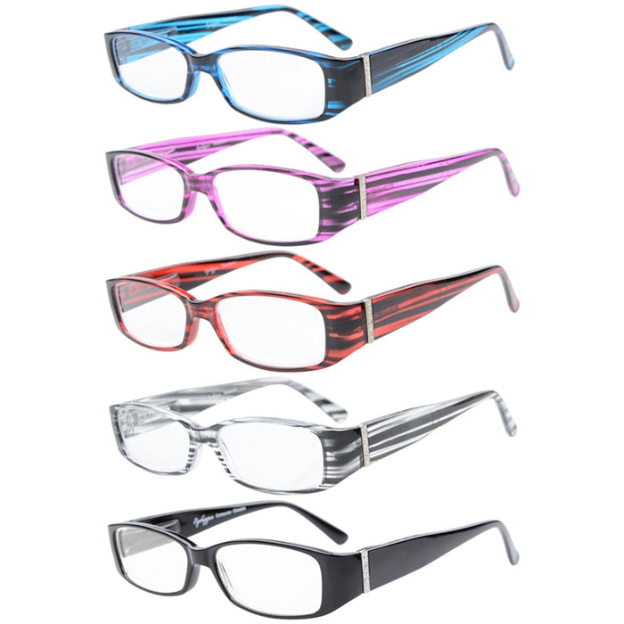 Eyekeeper - 5 Pack Reading Glasses With Crystal R081