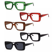 eyekeeper.com 5 Pack Rectangle Funky Reading Glasses Trendy Readers R2101 Eyeglasses