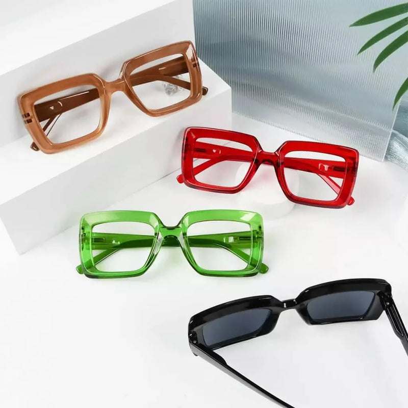 eyekeeper.com 5 Pack Rectangle Funky Reading Glasses Trendy Readers R2101 Eyeglasses