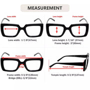 eyekeeper.com 5 Pack Rectangle Funky Reading Glasses Trendy Readers R2101 Eyeglasses