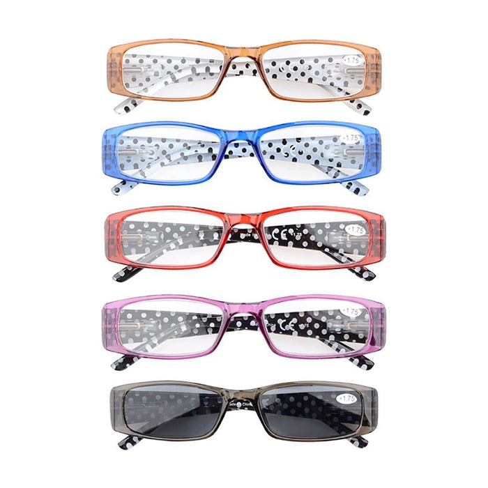 Eyekeeper - 5 Pack Polka Dots Reading Glasses R040P