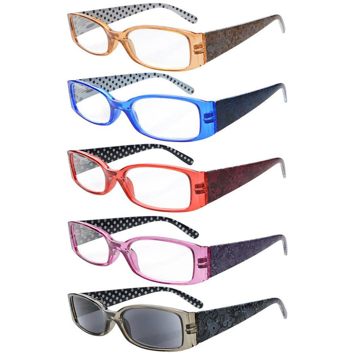 Eyekeeper - 5 Pack Polka Dots Reading Glasses R040P