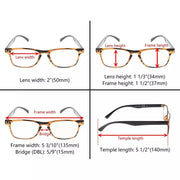 eyekeeper.com 5 Pack Rectangle Readers Vintage Reading Sunglasses R046 Eyeglasses