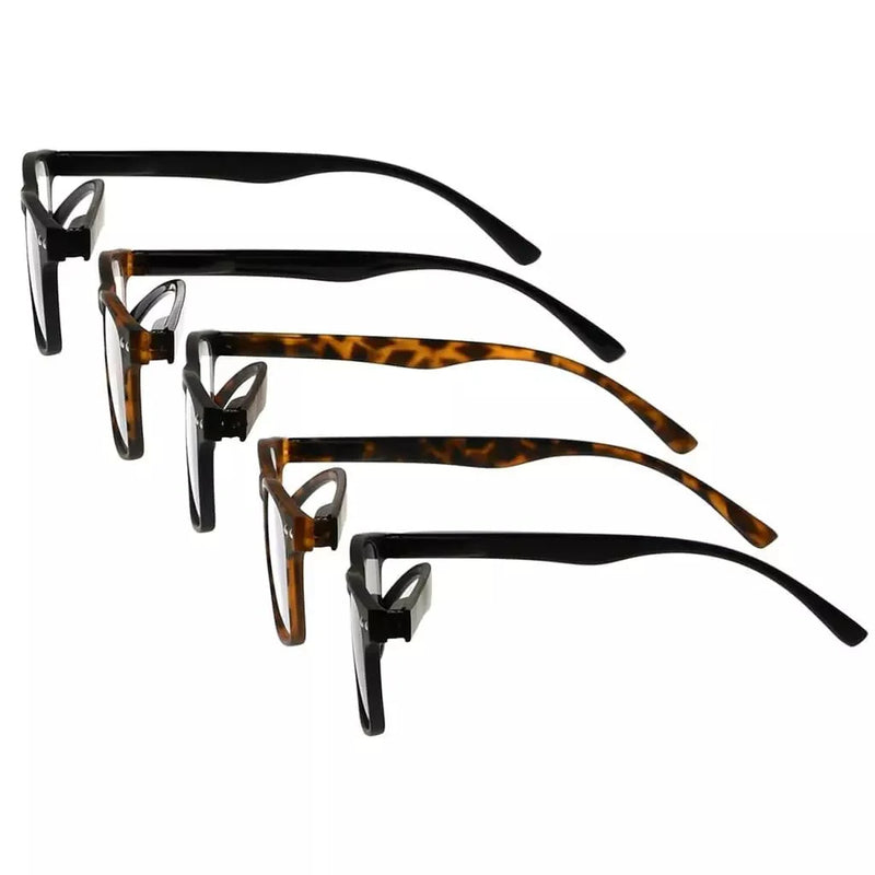 eyekeeper.com 5 Pack Rectangle Readers Vintage Reading Sunglasses R046 Eyeglasses