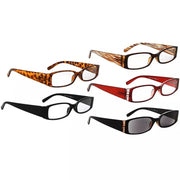 eyekeeper.com 5 Pack Rectangle Reading Glasses Chic Readers 3-R040 Eyeglasses