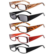 eyekeeper.com 5 Pack Rectangle Stylish Reading Glasses R040-A Eyeglasses