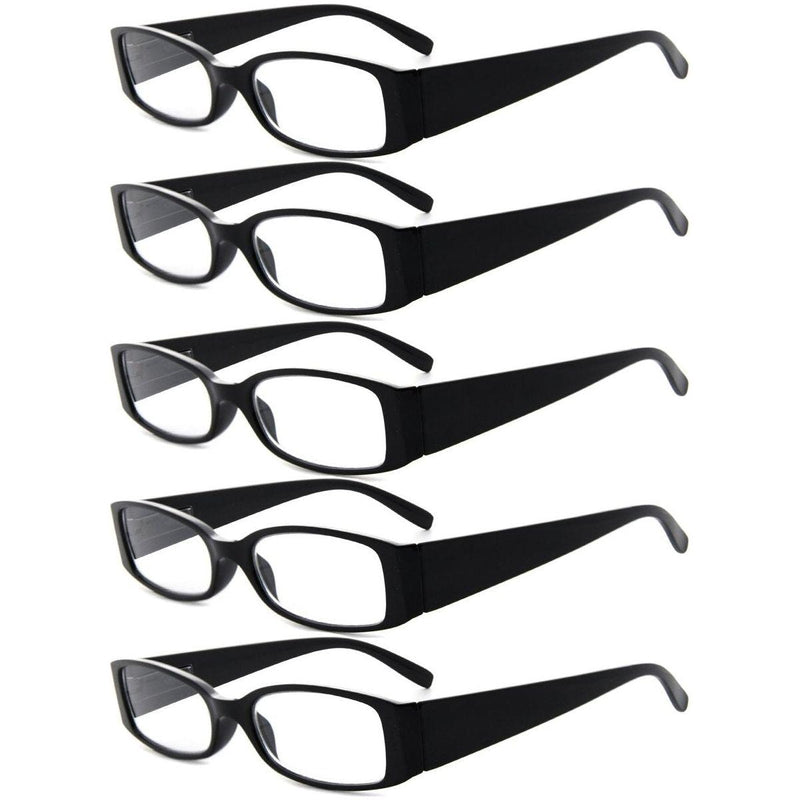 eyekeeper.com 5 Pack Rectangle Stylish Reading Glasses R040-A Eyeglasses