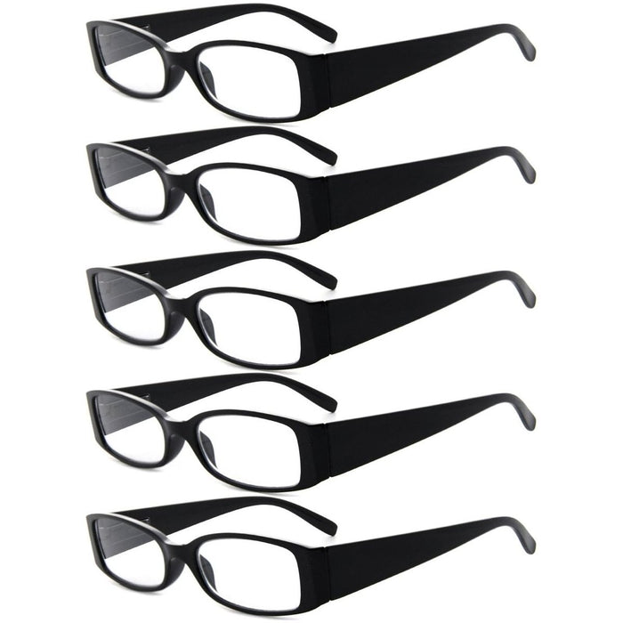 Eyekeeper - 5 Pack Rectangle Stylish Reading Glasses R040-A