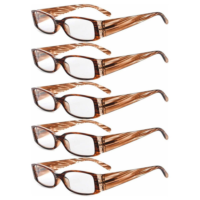 Eyekeeper - 5 Pack Rectangle Stylish Reading Glasses R040-A