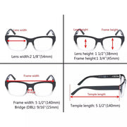 eyekeeper.com 5 Pack Rectangle Reading Glasses Include Sunshine Readers R045 Eyeglasses