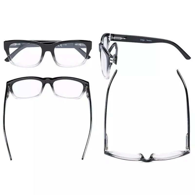 eyekeeper.com 5 Pack Rectangle Reading Glasses Include Sunshine Readers R045 Eyeglasses
