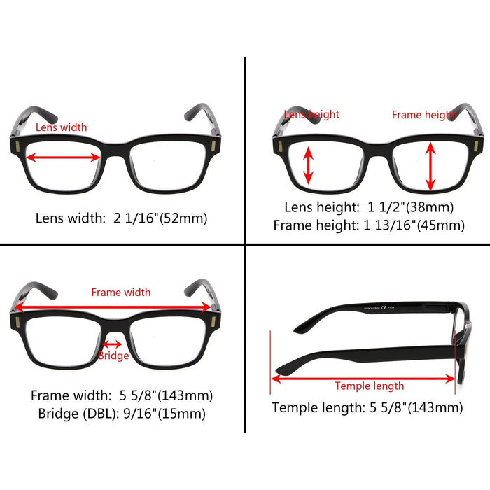 Eyekeeper - 5 Pack Stylish Reading Glasses Rt1802